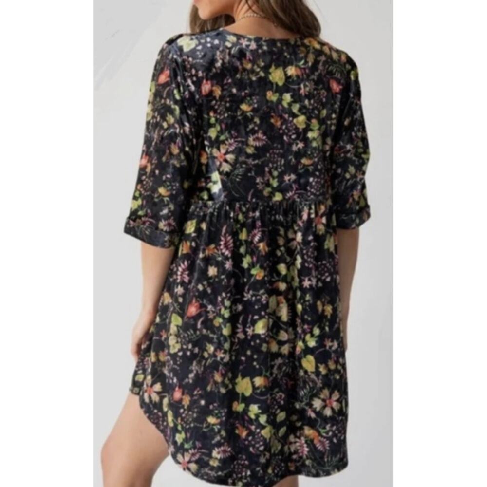 NWOT Natural Life Stella Velvet Floral Mini Dress Size XL - Picture 2 of 8